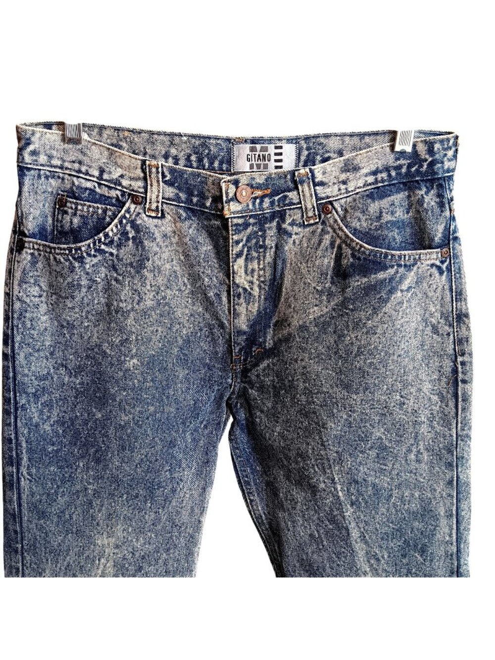 33x33 Gitano Vintage Mens Acid Wash Jeans 80s 90s Preppy Hip Hop